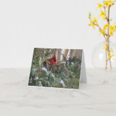 ホリデーカード付（鳥）ショウジョウコウカンチョウ カード (黄色い花)