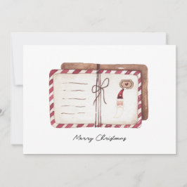 ホリデーカード水色レター シーズンカード