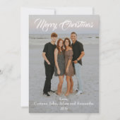 ホリデーカード クリスマス 写真 年 白 フォント (正面)