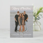ホリデーカード クリスマス 写真 年 白 フォント (スタンド正面)