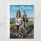 ホリデーカード クリスマス 写真 年 白 フォント (正面)