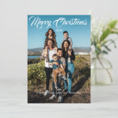 ホリデーカード クリスマス 写真 年 白 フォント (スタンド正面)