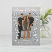 ホリデーカード クリスマス 写真 年 白 フォント (スタンド正面)