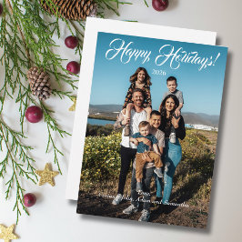 ホリデーカード クリスマス 写真 年 白 フォント