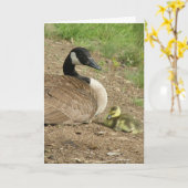 ホリデーカード-ゴスリング付きの母の日の鳥 カード (黄色い花)