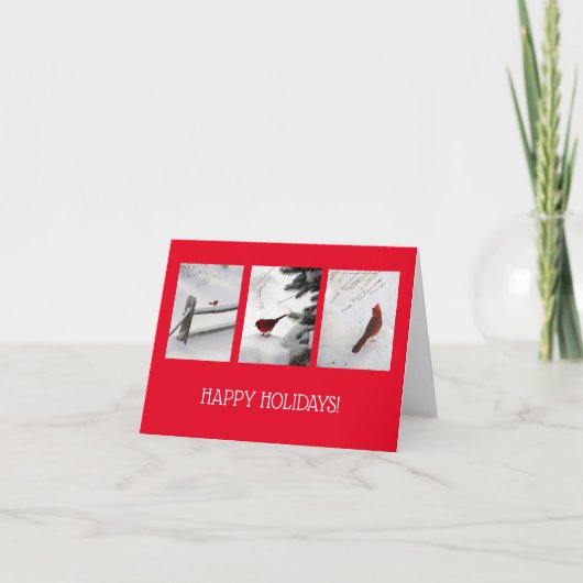 ホリデーカード – 深紅色インザスノー カード (正面)