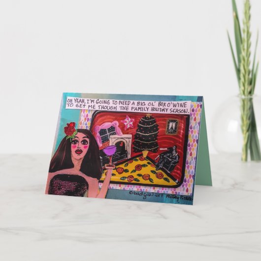 ホリデーカード – 私はワインの大きなオルボックスが必要 (正面)