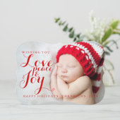 ホリデーカード | 赤ちゃんの愛 平和 喜び (スタンド正面)