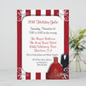 ホリデーガラ招待状インレッドアンドシルバー 招待状 (スタンド正面)