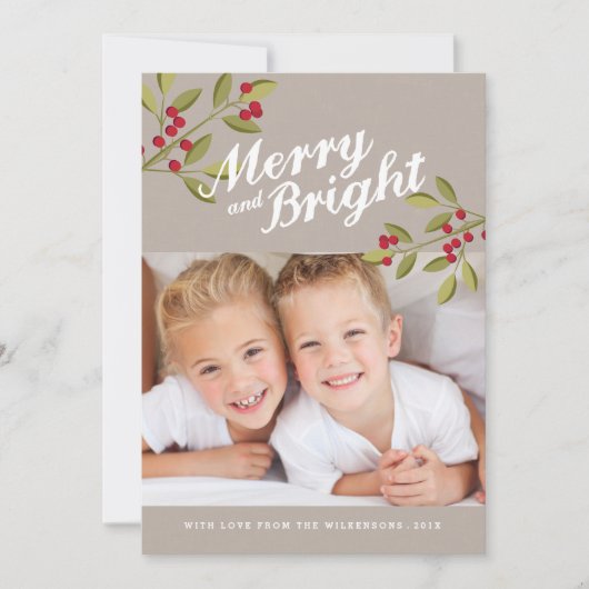 ホリデーガーラメリーンド&ブライトフォトグリーティング シーズンカード (正面)