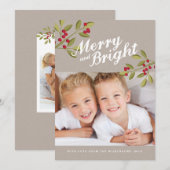 ホリデーガーラメリーンド&ブライトフォトグリーティング シーズンカード (正面/裏面)