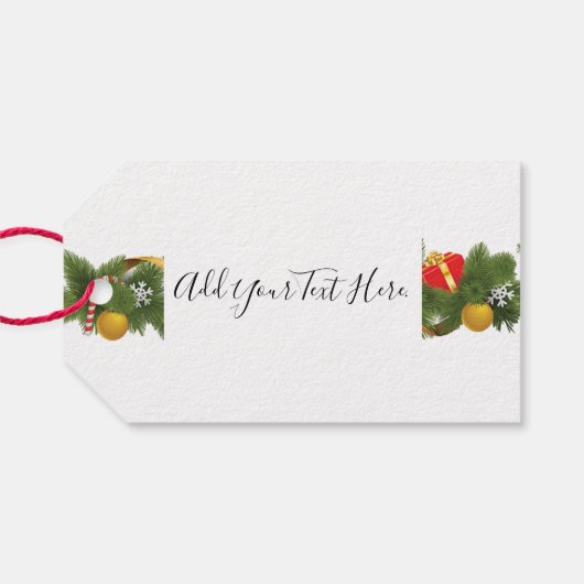 ホリデーガーランドアンド（鳥）ショウジョウコウカンチョウギフトラベル ギフトタグ (裏面横)