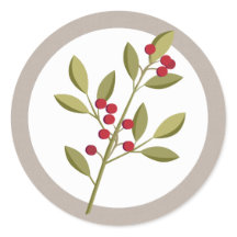 ホリデーガーランドクリスマスベリー封筒用シール