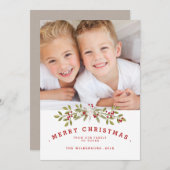 ホリデーガーランドメリークリスマスツフォトカード シーズンカード (正面/裏面)