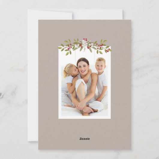 ホリデーガーランドメリークリスマスツフォトカード シーズンカード (裏面)