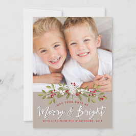 ホリデーガーランドメリー&ブライトツーフォトカード シーズンカード