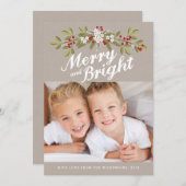 ホリデーガーランドメリー&ブライトフォトグリーティング シーズンカード (正面/裏面)