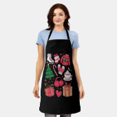 ホリデーガールズキュートなコスチュームおもしろいクリスマス エプロン (着用した状態)