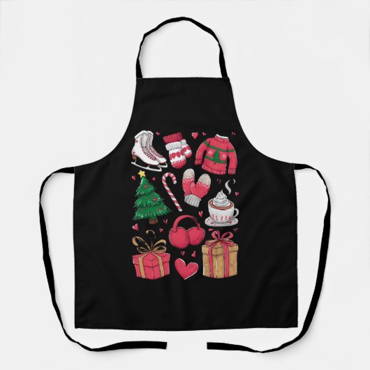 ホリデーガールズキュートなコスチュームおもしろいクリスマス エプロン (正面)