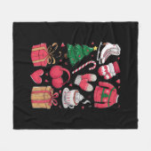 ホリデーガールズキュートなコスチュームおもしろいクリスマス フリースブランケット (正面(横))