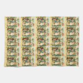 ホリデーガール&バニーヴィンテージイースターキッチンタオル キッチンタオル (横)