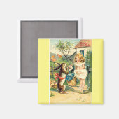 ホリデーガール&バニーヴィンテージイースターマグネット マグネット (正面/裏面)