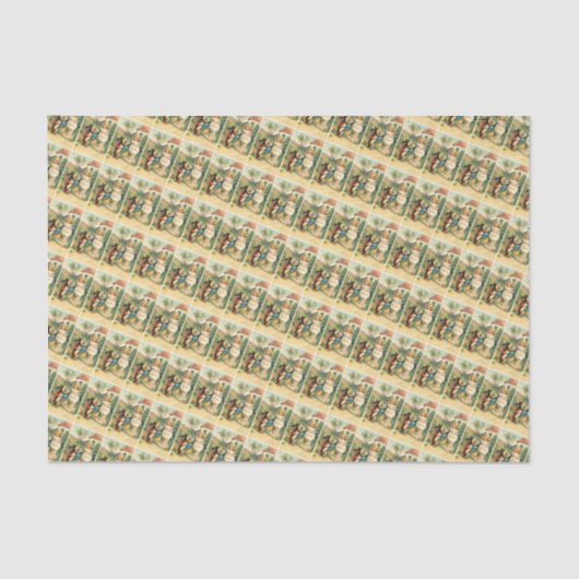 ホリデーガール&ヴィンテージイースターバニーティッシュペーパー 薄葉紙 (正面)