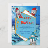 ホリデーキッズ雪だるまパーティー 招待状 (正面)