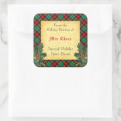 ホリデーキッチンオブホリープレイドベーキングステッカー スクエアシール (バッグ)