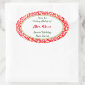 ホリデーキッチンオブポインセチアベーキングステッカー 楕円形シール (バッグ)