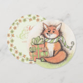 ホリデーキツネ&ギフト シーズンカード (正面/裏面)