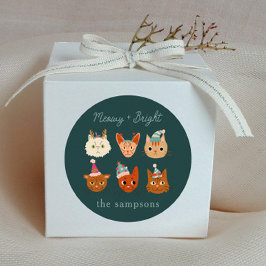 ホリデーキャッツミョイとブライト ラウンドシール