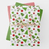 ホリデーキャンディカネススノーフレークスホリースターズドードルズ ラッピングペーパーシート (インサイチュ)