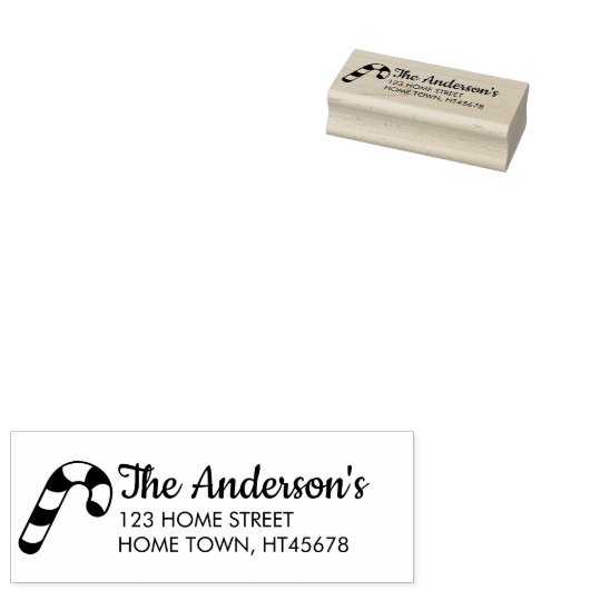 ホリデーキャンディーケインネーム差出人住所 ラバースタンプ (押印)