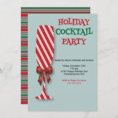 ホリデーキャンディーケーンカクテルパーティの招待状 招待状 (正面/裏面)