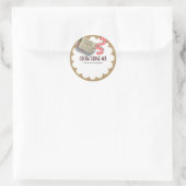 ホリデーキャンディーケーンクラフト紙ギフトラベル ラウンドシール (バッグ)