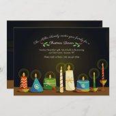 ホリデーキャンドルの招待状 招待状 (正面/裏面)