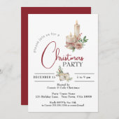 ホリデーキャンドルクリスマスパーティー 招待状 (正面/裏面)