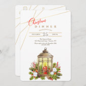 ホリデーキャンドルディナーパーティー招待状 招待状 (正面/裏面)