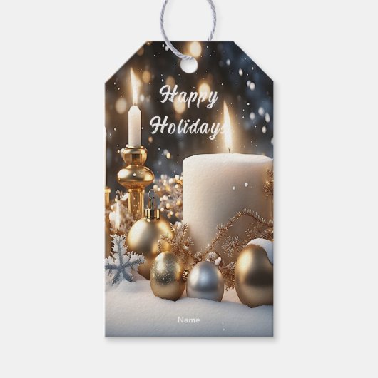 ホリデーキャンドルホリデーギフトラベル ギフトタグ (正面)