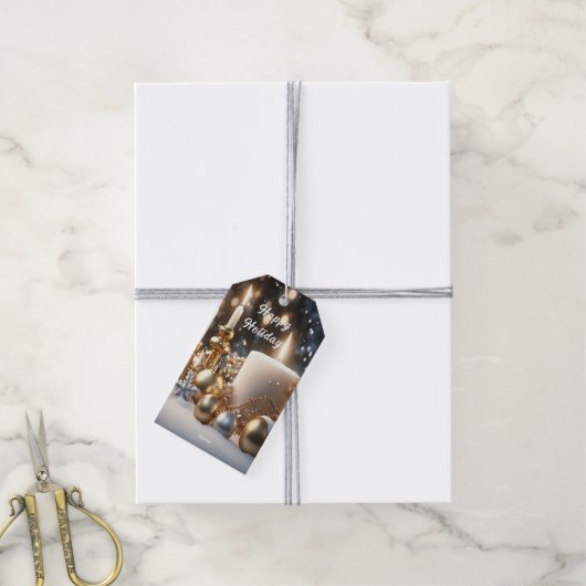 ホリデーキャンドルホリデーギフトラベル ギフトタグ (より糸付き)