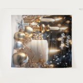 ホリデーキャンドル背景 タペストリー (正面(横))