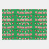 ホリデーキャンパパーソナライズされたークリスマス ラッピングペーパーシート (正面2)