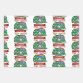 ホリデーキャンパパーソナライズされたークリスマス ラッピングペーパーシート (正面)