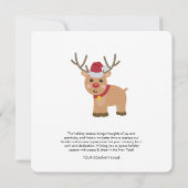 ホリデーキュートなトナカイのビジネスのロゴクリスマスカード (裏面)