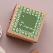 ホリデーキュートグリーンレッドカントリー素朴プレイド スクエアシール