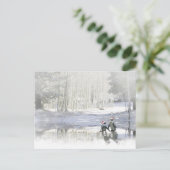 ホリデーキュートペンギンスケートで滑る ポストカード (スタンド正面)