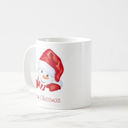 ホリデーキュート雪だるまメリークリスマス コーヒーマグカップ (正面左)