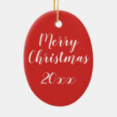 ホリデーキリン – 緑と赤のホリーガーランド セラミックオーナメント (裏面)