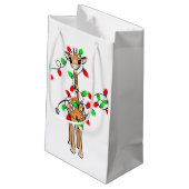 ホリデーキリン – 赤と緑のライト スモールペーパーバッグ (裏面アングル)